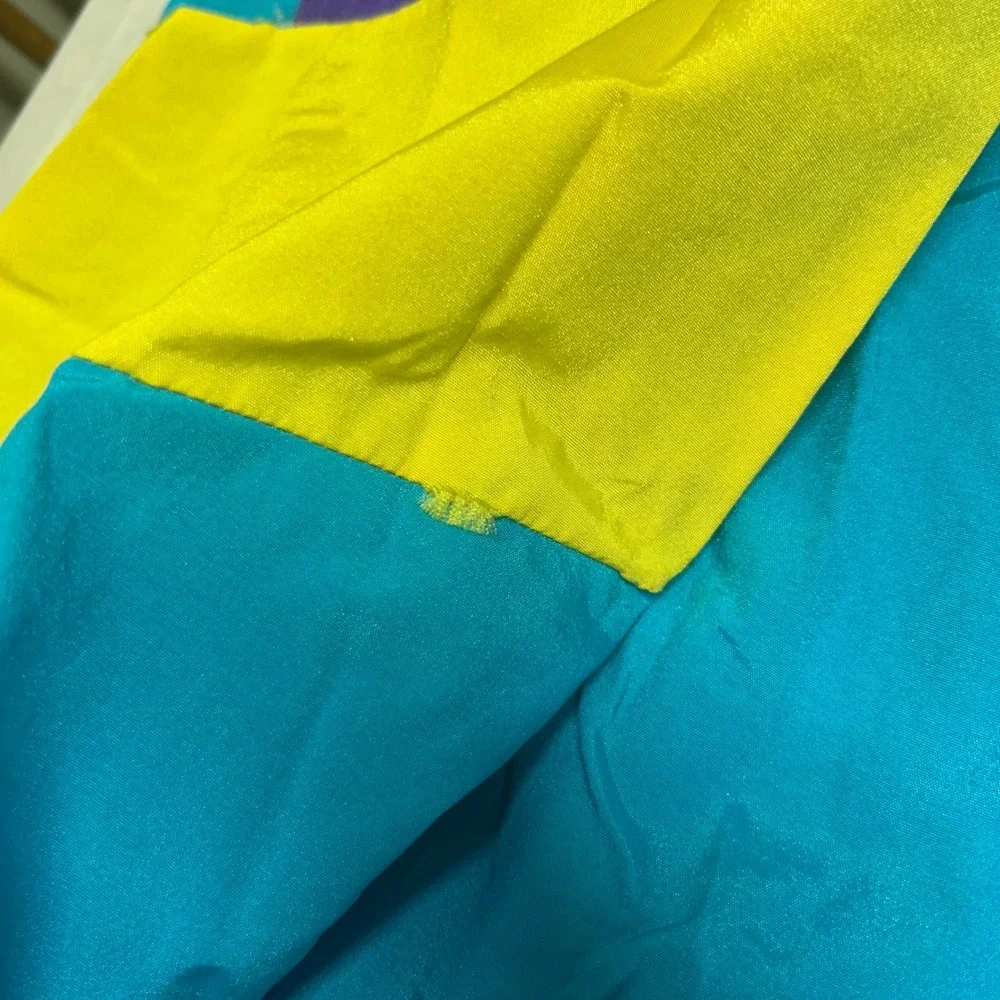 Vintage North Face Extreme Jacket Mens XL Colorblock Teal Purple Yellow 90s Wind